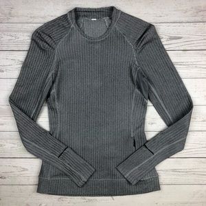 Lululemon Think Fast Long Sleeve Herringbone Top